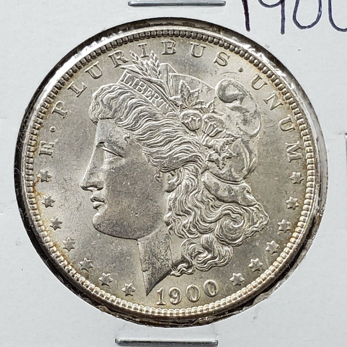 1900 P Morgan Silver Eagle Dollar Coin BU Uncirculated Some Toning Nice Coin