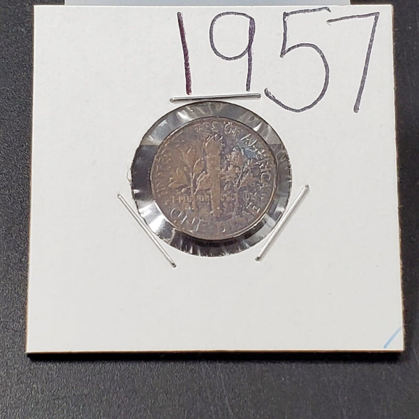 1957 P Roosevelt Silver Dime Coin Toning Toner Choice AU Nice Coin