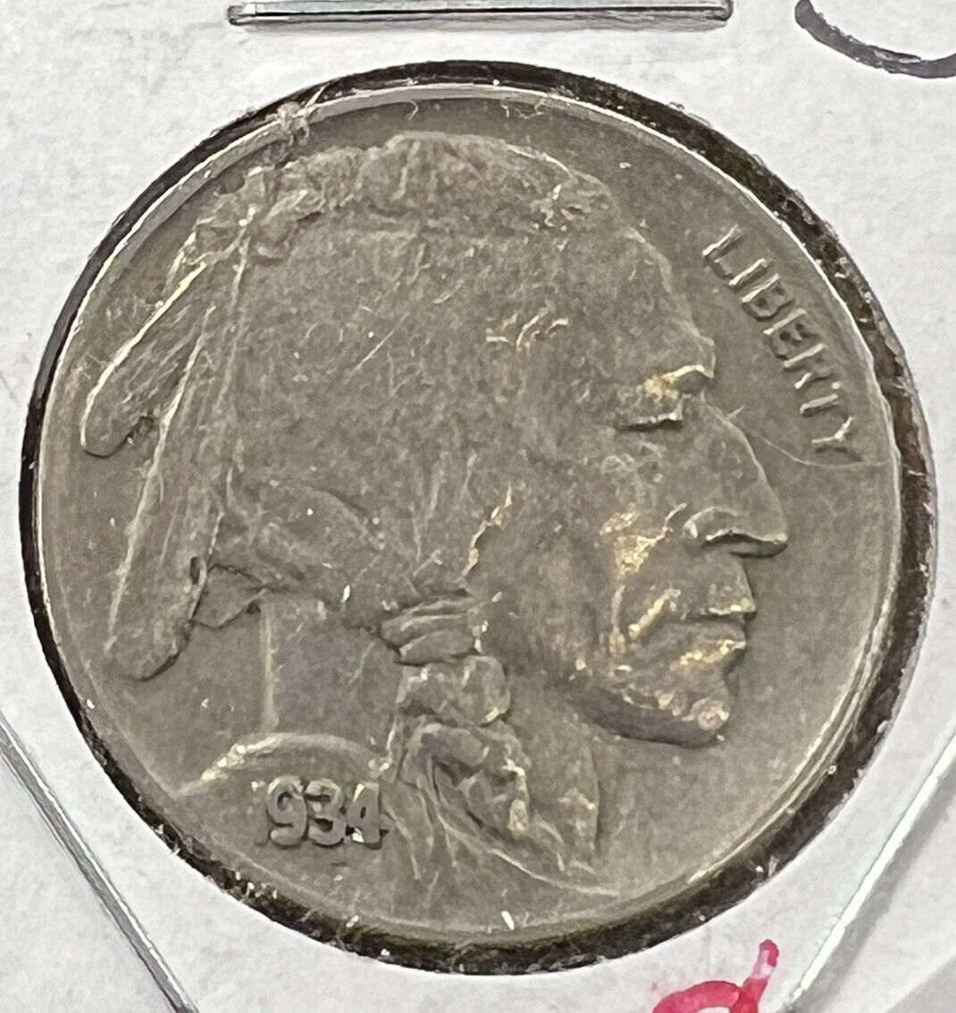 1934 5c Buffalo Indian Head Nickel Coin Choice VF Very Fine