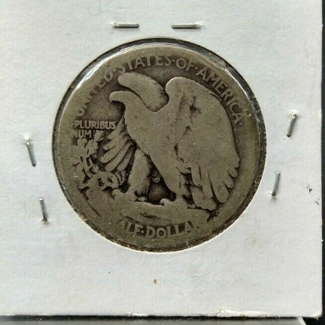 1917 S Walking Liberty Eagle Half Dollar Coin AVERAGE AG ABOUT GOOD OBVERSE MM