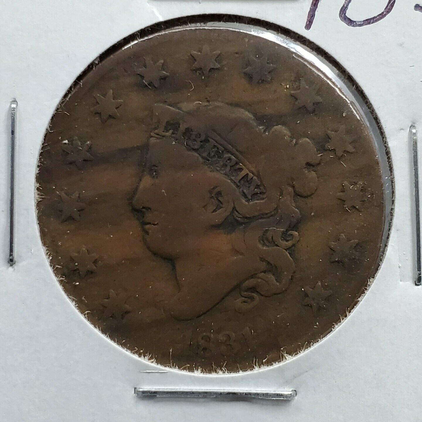 1831 Coronet Liberty Head US Large Cent 1c Choice VG / Fine Circulated Condition