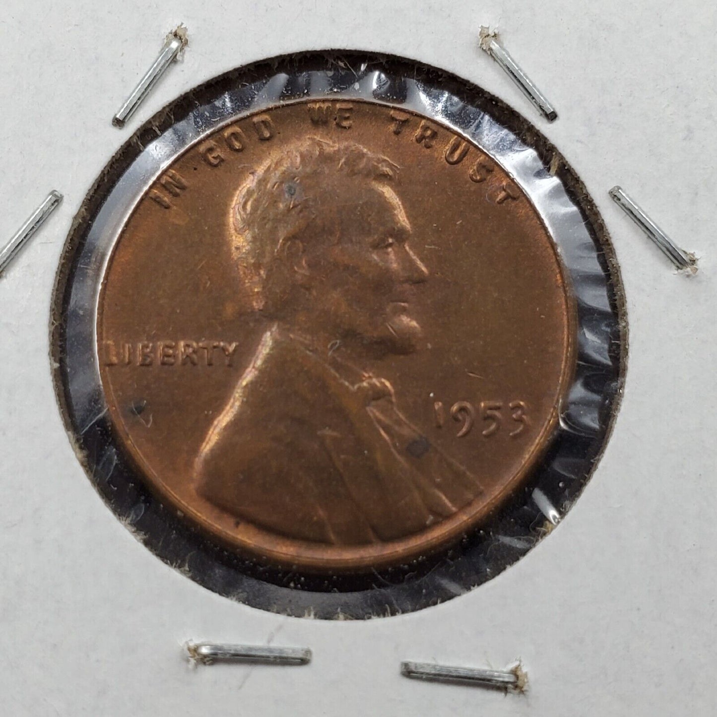 1953 P Lincoln Wheat Cent Penny Variety Die Break on wheat reverse XF / AU