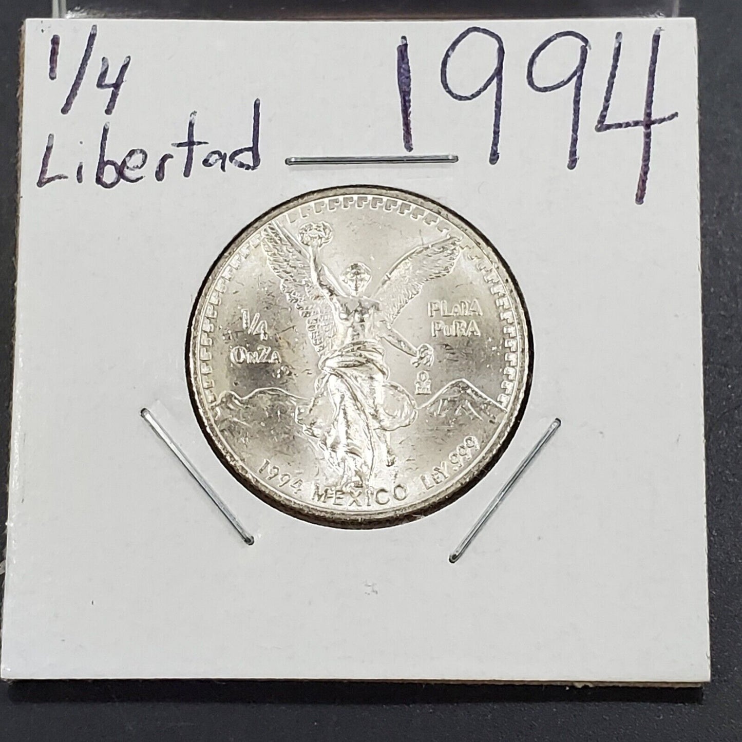 1994 Mexico 1/4 Ounce .999 Silver Round Libertad Ley Plata Pura Coin TONER