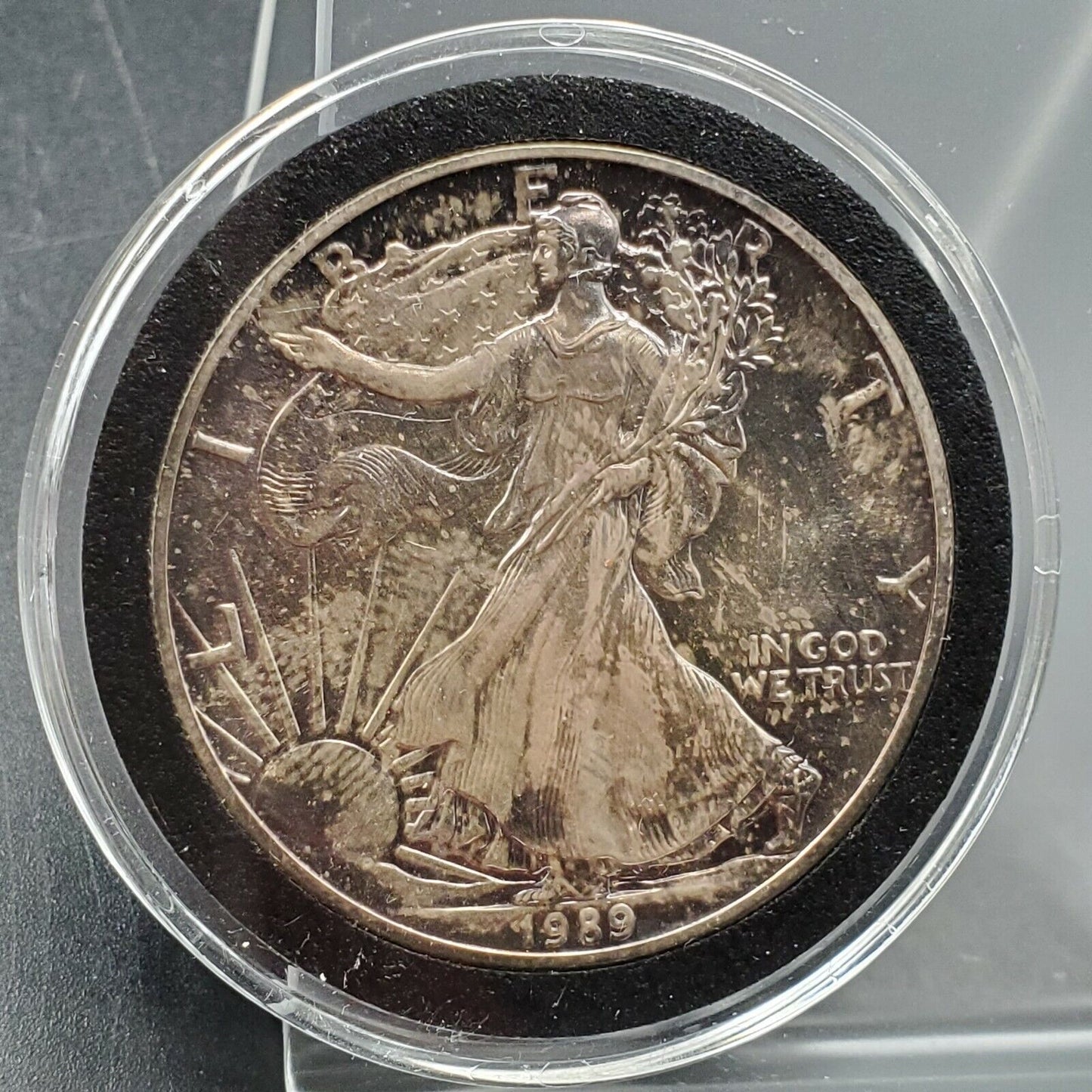 1989 1 OZ American 1oz .999 Silver Eagle Coin BU Uncirculated TONED