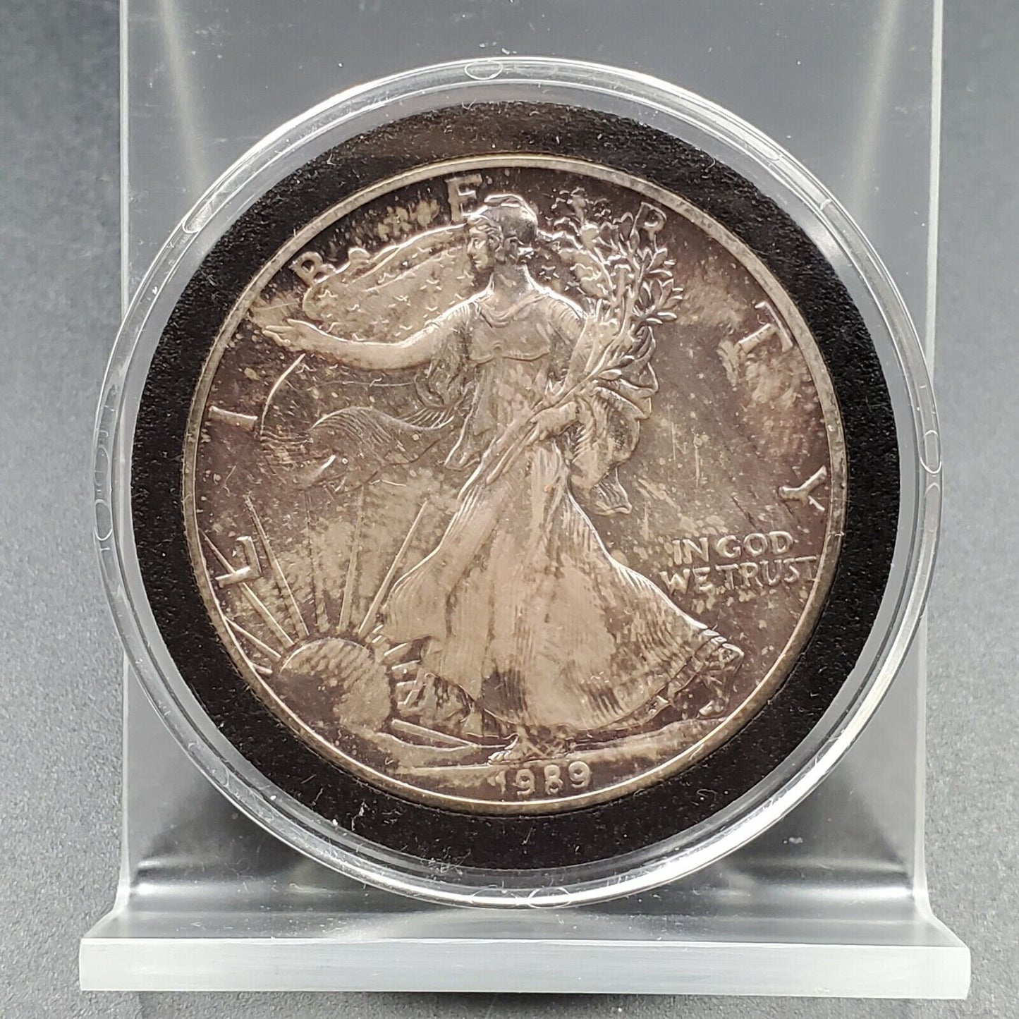 1989 1 OZ American 1oz .999 Silver Eagle Coin BU Uncirculated TONED