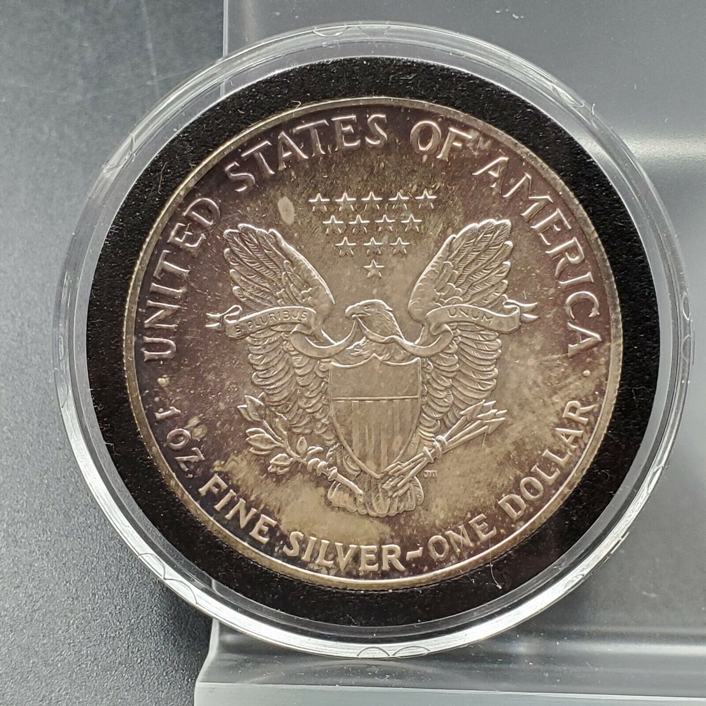 1989 1 OZ American 1oz .999 Silver Eagle Coin BU Uncirculated TONED