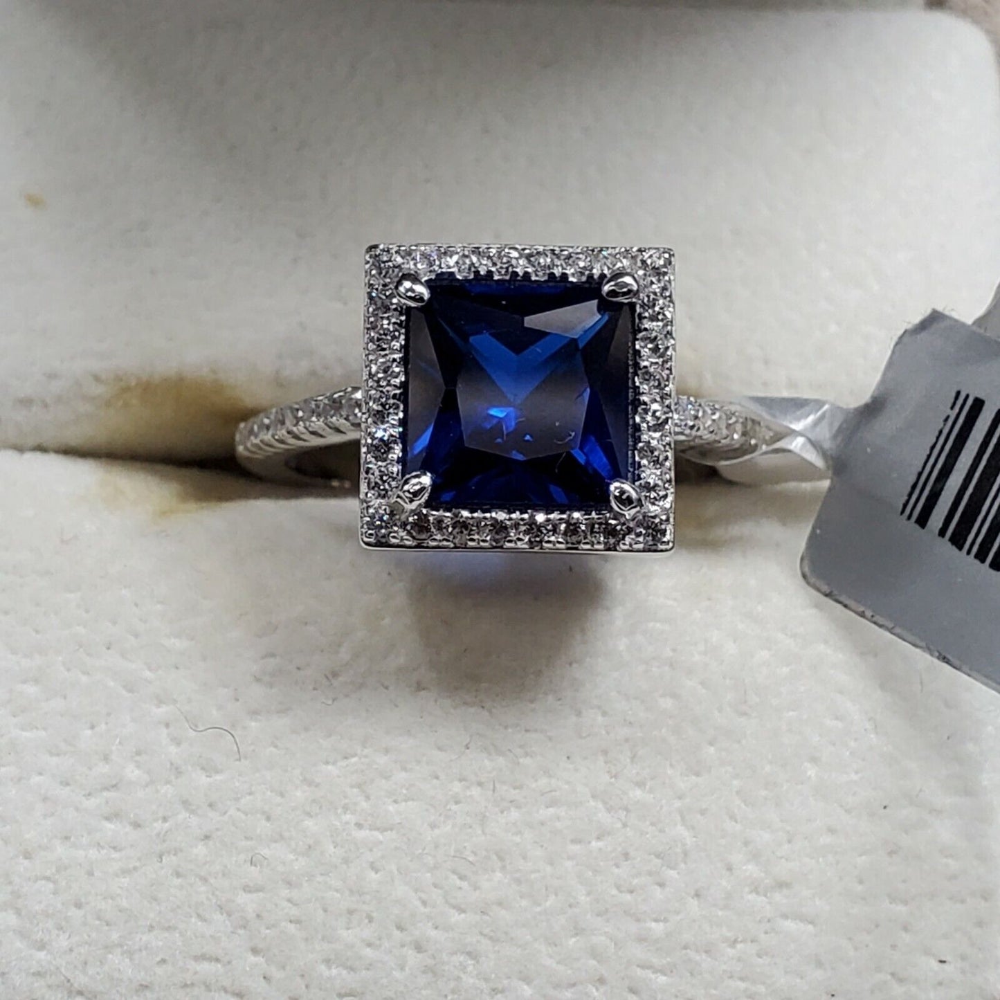 Womens 925 Sterling Silver Wedding Engagement Princess Cut Ring Faceted USA MADE