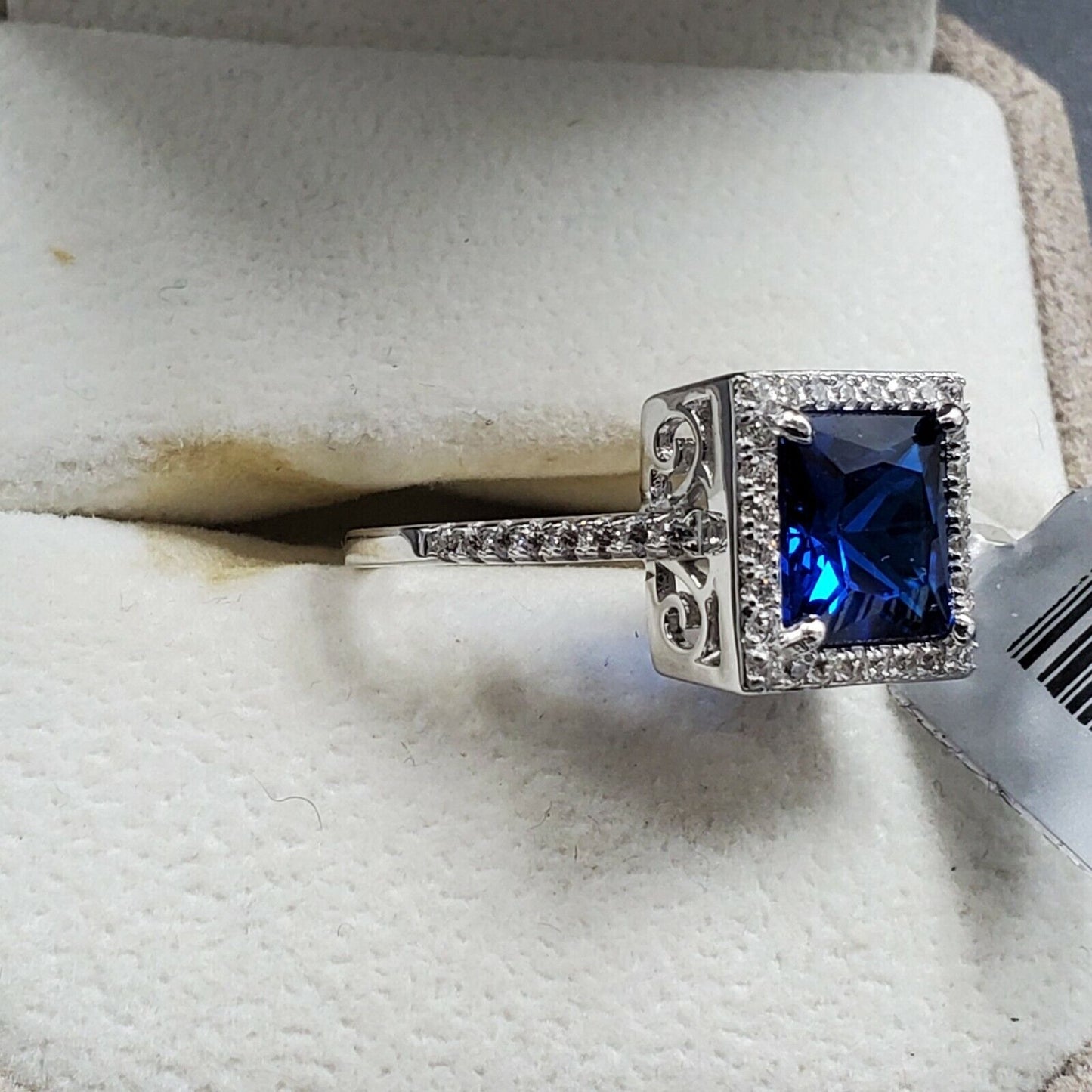 Womens 925 Sterling Silver Wedding Engagement Princess Cut Ring Faceted USA MADE