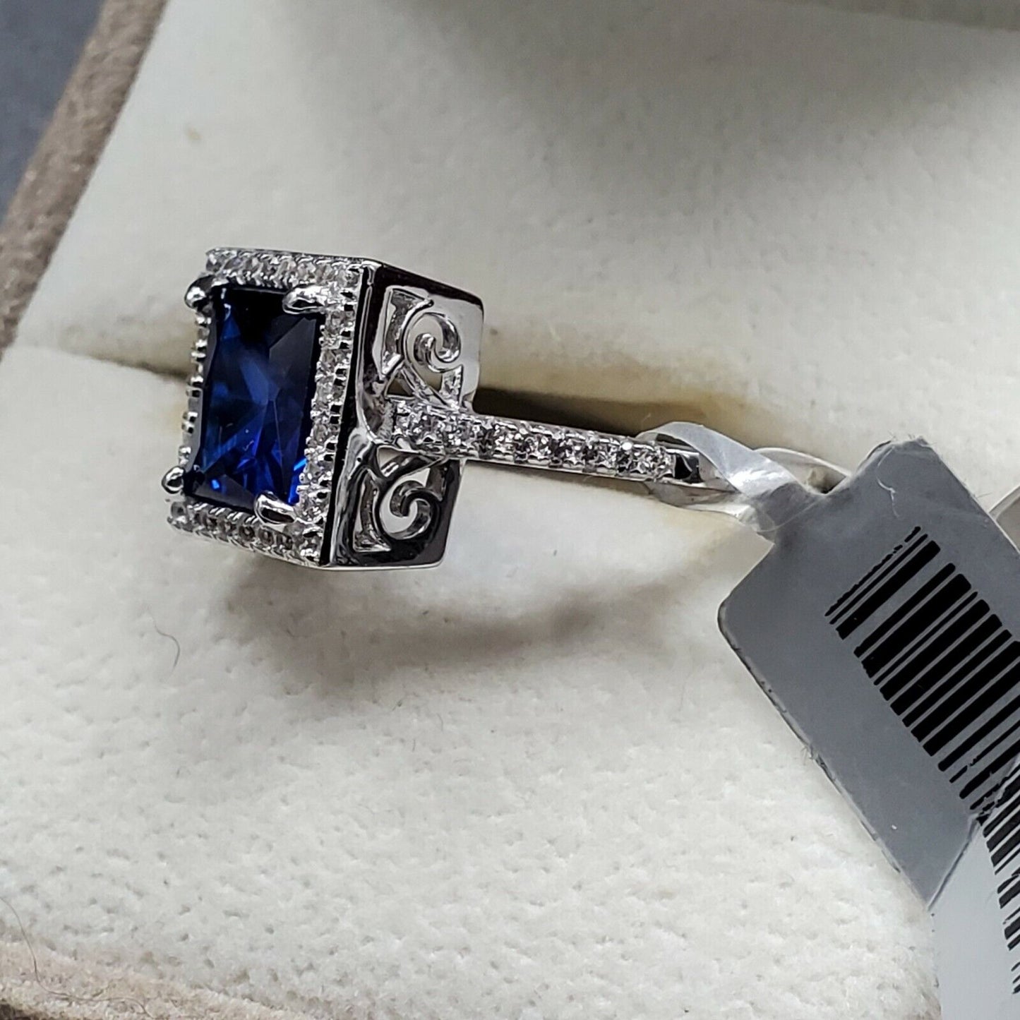 Womens 925 Sterling Silver Wedding Engagement Princess Cut Ring Faceted USA MADE