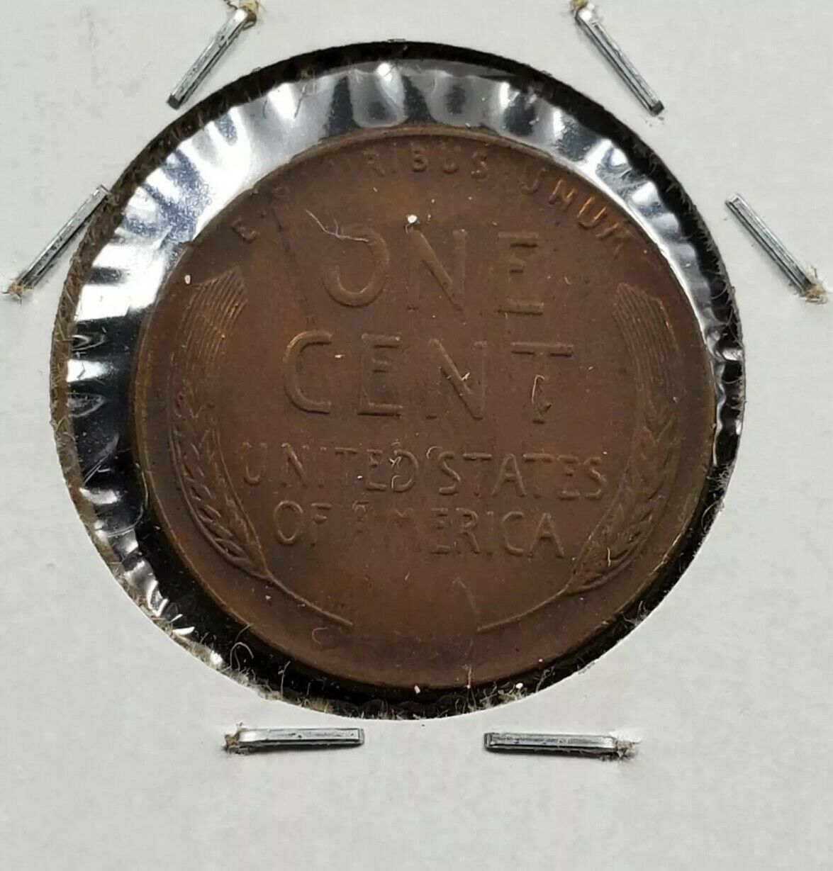 1957 D 1c Lincoln Wheat Cent Error Coin Major Laminated Planchet AU
