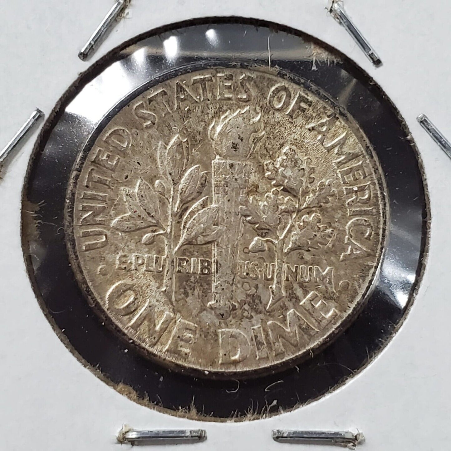 1953 P Roosevelt Silver Dime Neat Toning Toner AU About UNC