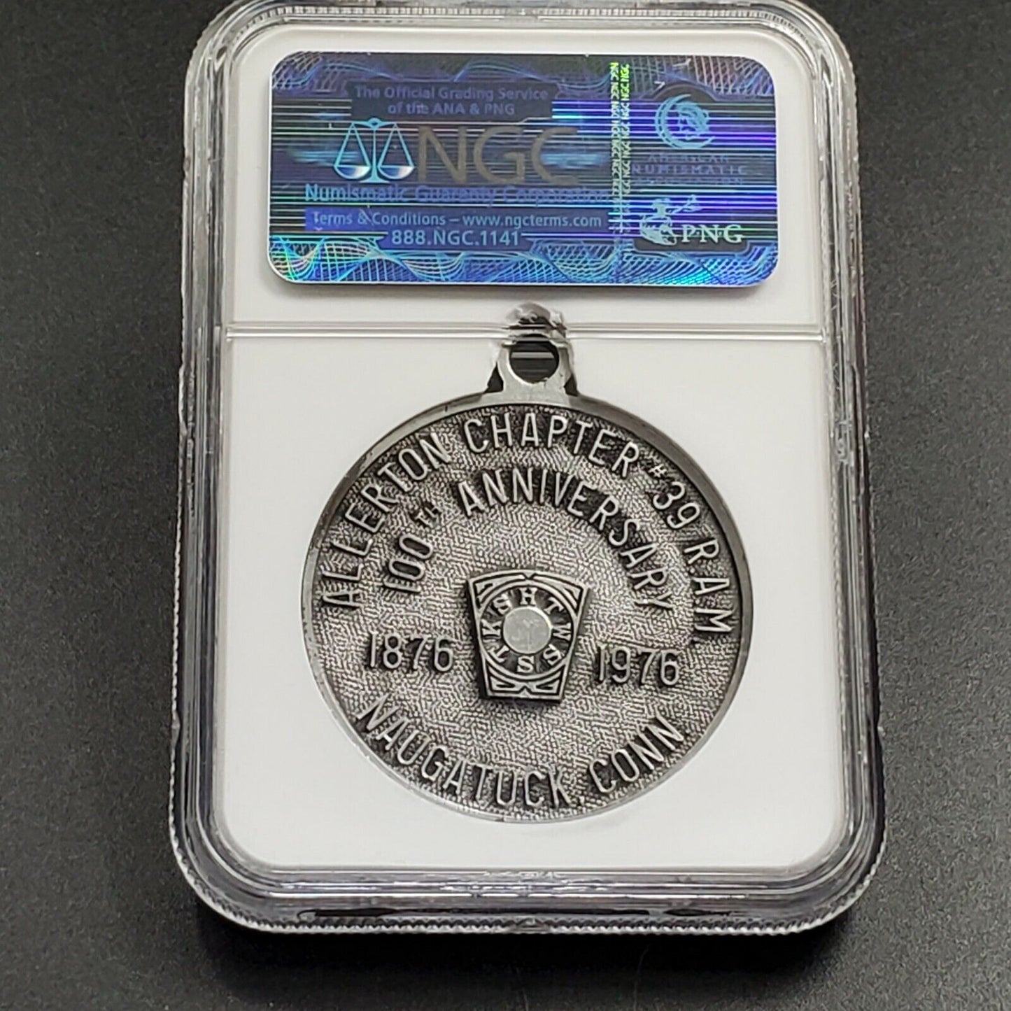 Naugatuck Conn Centennial The Minuteman 1776-1976 Bicentennial MEDAL NGC MS65