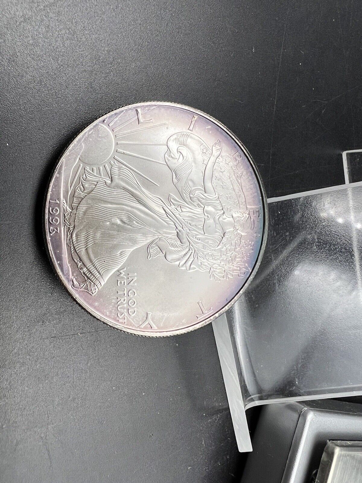 1993 1 OZ American Silver Eagle GEM UNC Neat Toning Toner