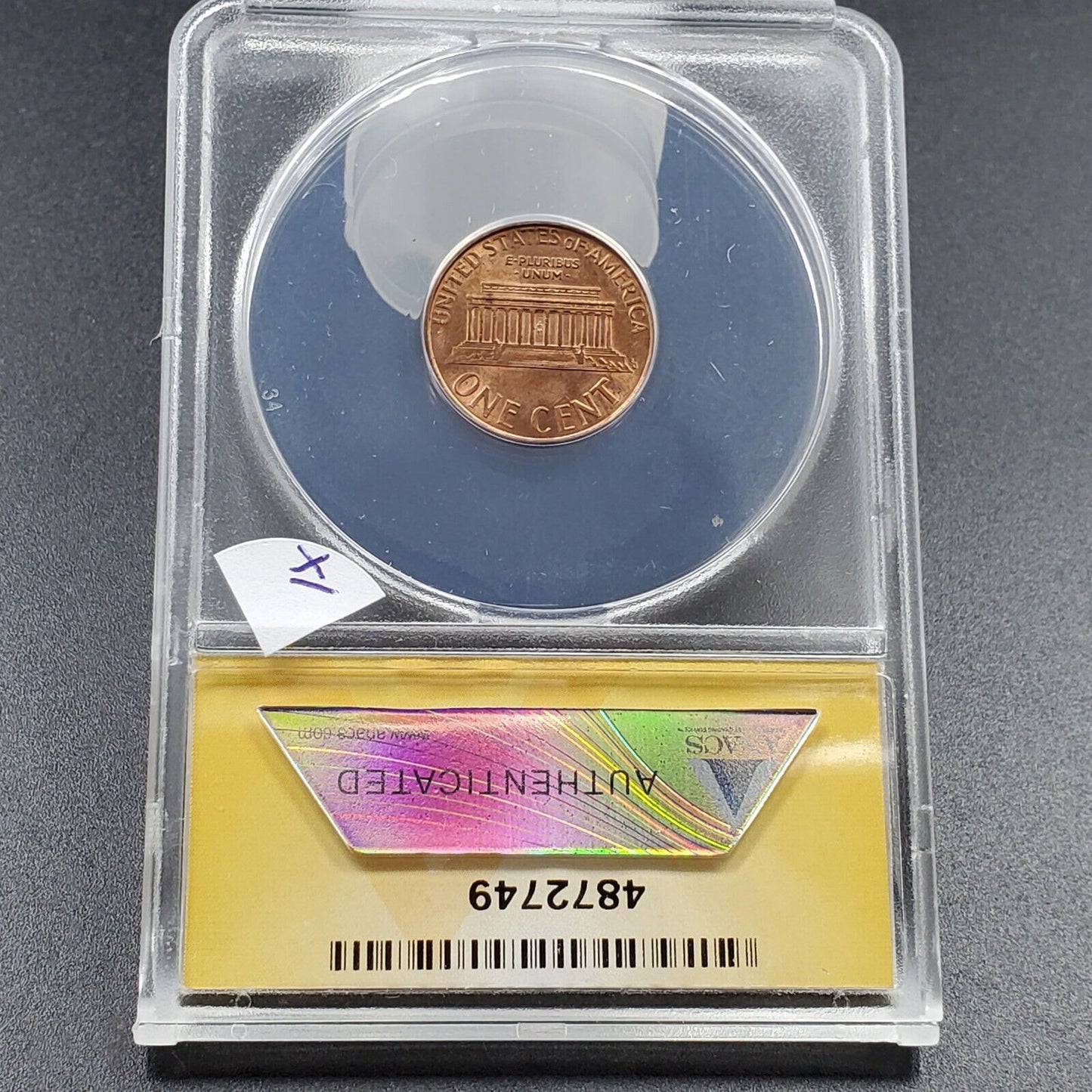 2000 Lincoln Memorial Cent Penny ANACS MS62 Major Struck Through Grease Error