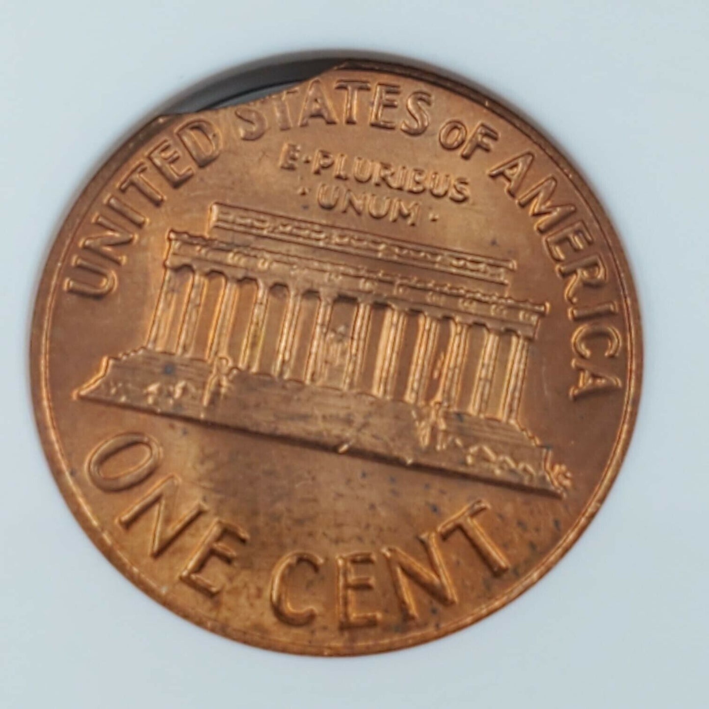 1972 P Lincoln Memorial Cent Penny Coin ANACS MS64 Error Clipped Rim Planchet