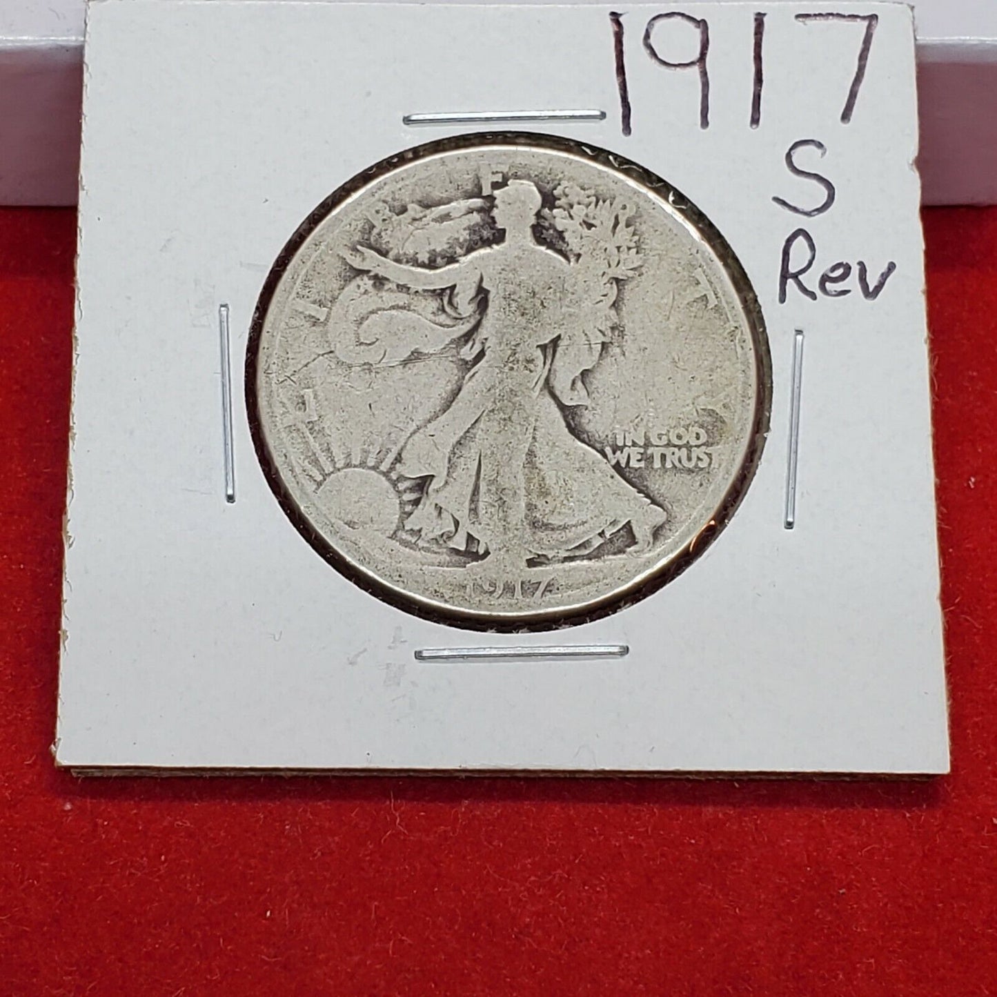 1917 S Walking Liberty Silver Eagle Half Dollar Coin Choice AG Circ Reverse MM