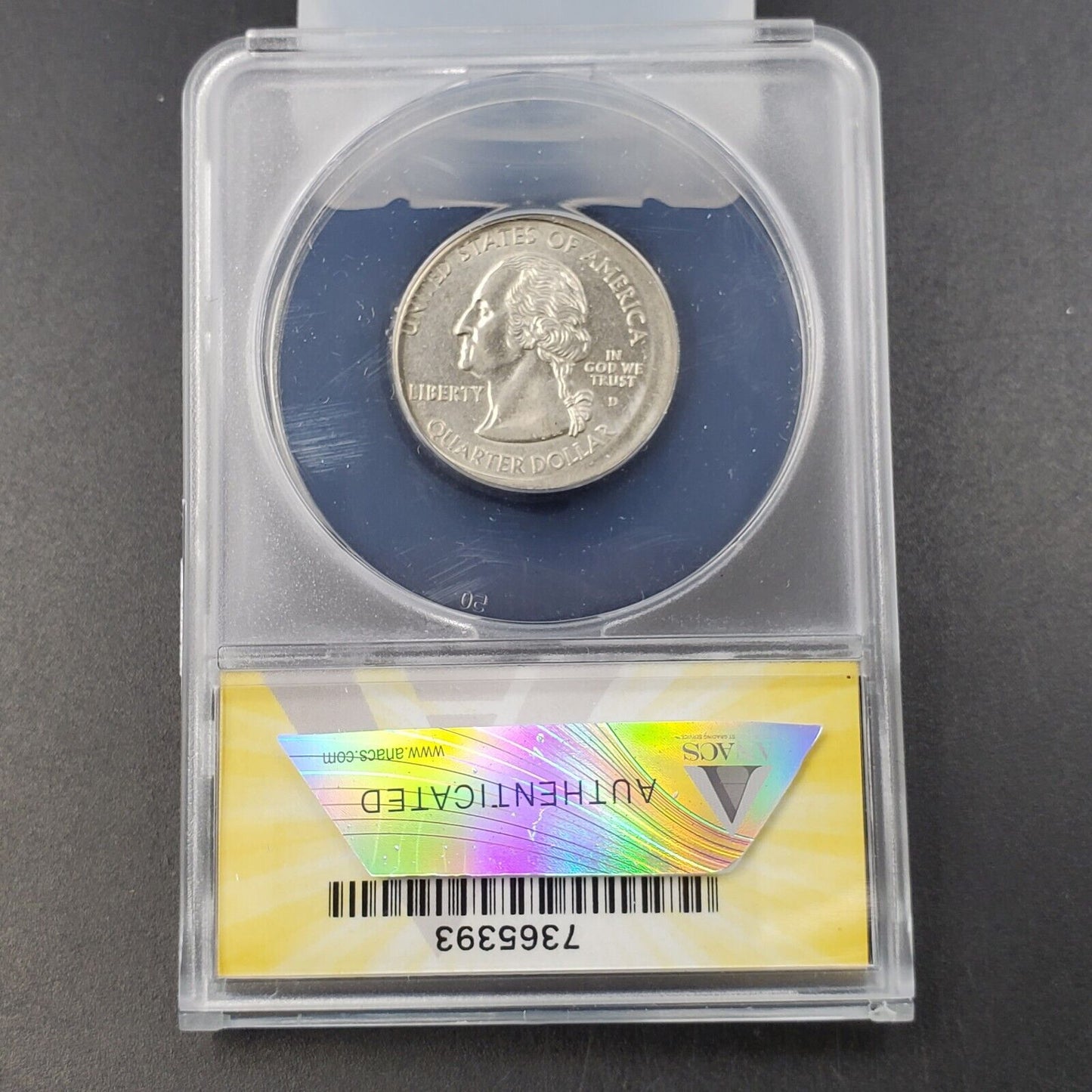 2000 D 25c SOUTH CAROLINA Quarter ANACS AU58 WIDE TILTED PARTIAL COLLAR Error