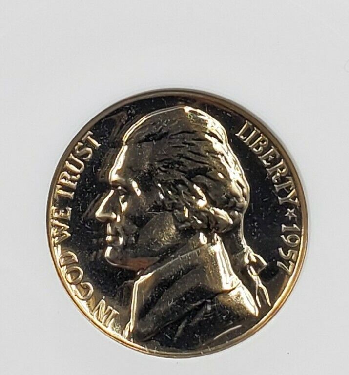 1957 Proof Jefferson Nickel ANACS PF67 DDR Double Die Reverse 002 DMR-006