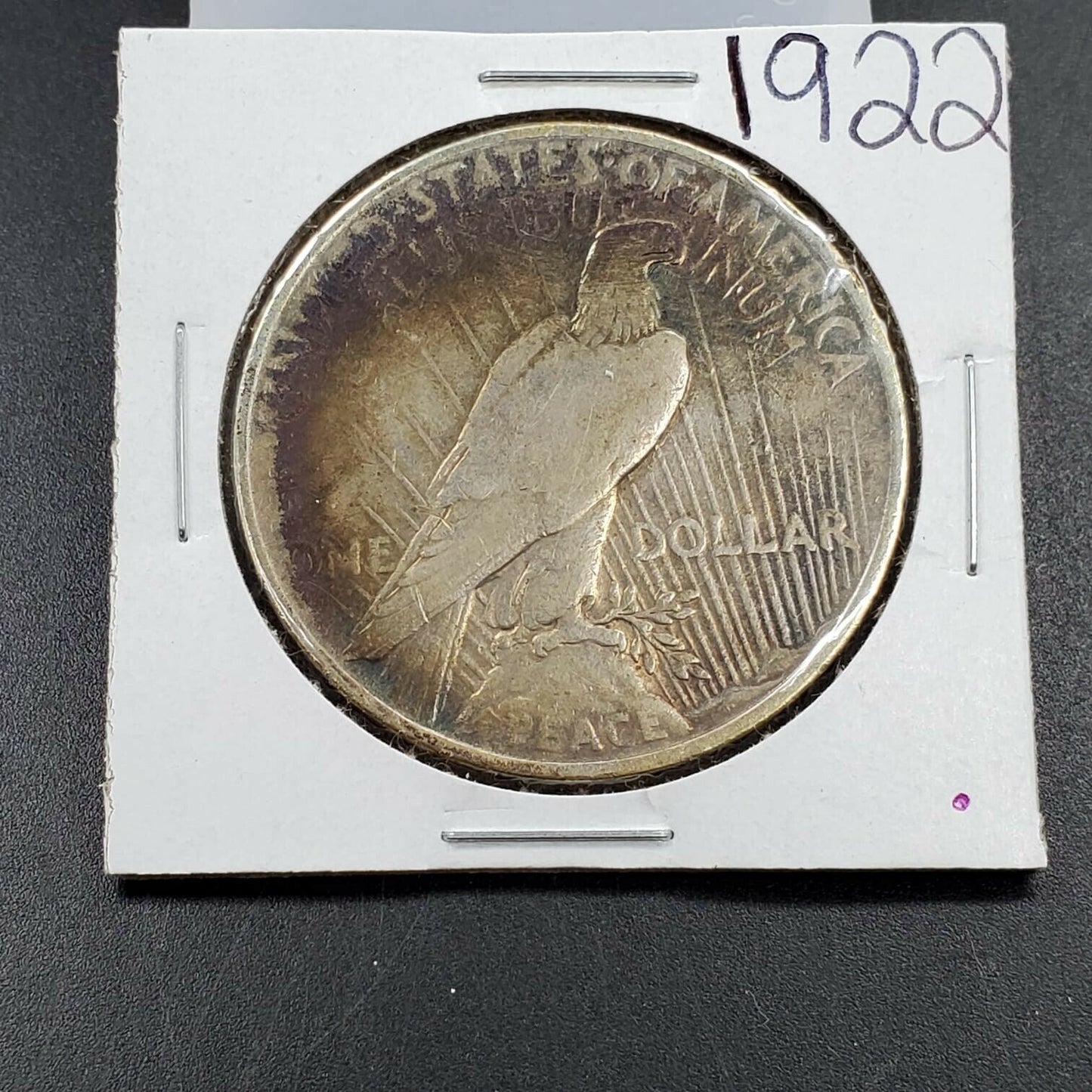 1922 P Peace Silver Eagle Dollar VF Very Fine Circulated PQ Toning Toner
