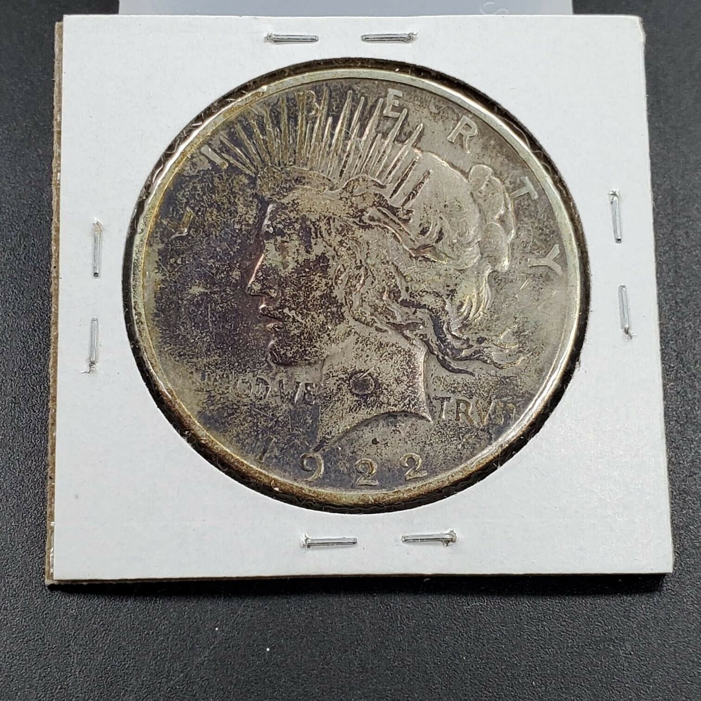 1922 P Peace Silver Eagle Dollar VF Very Fine Circulated PQ Toning Toner