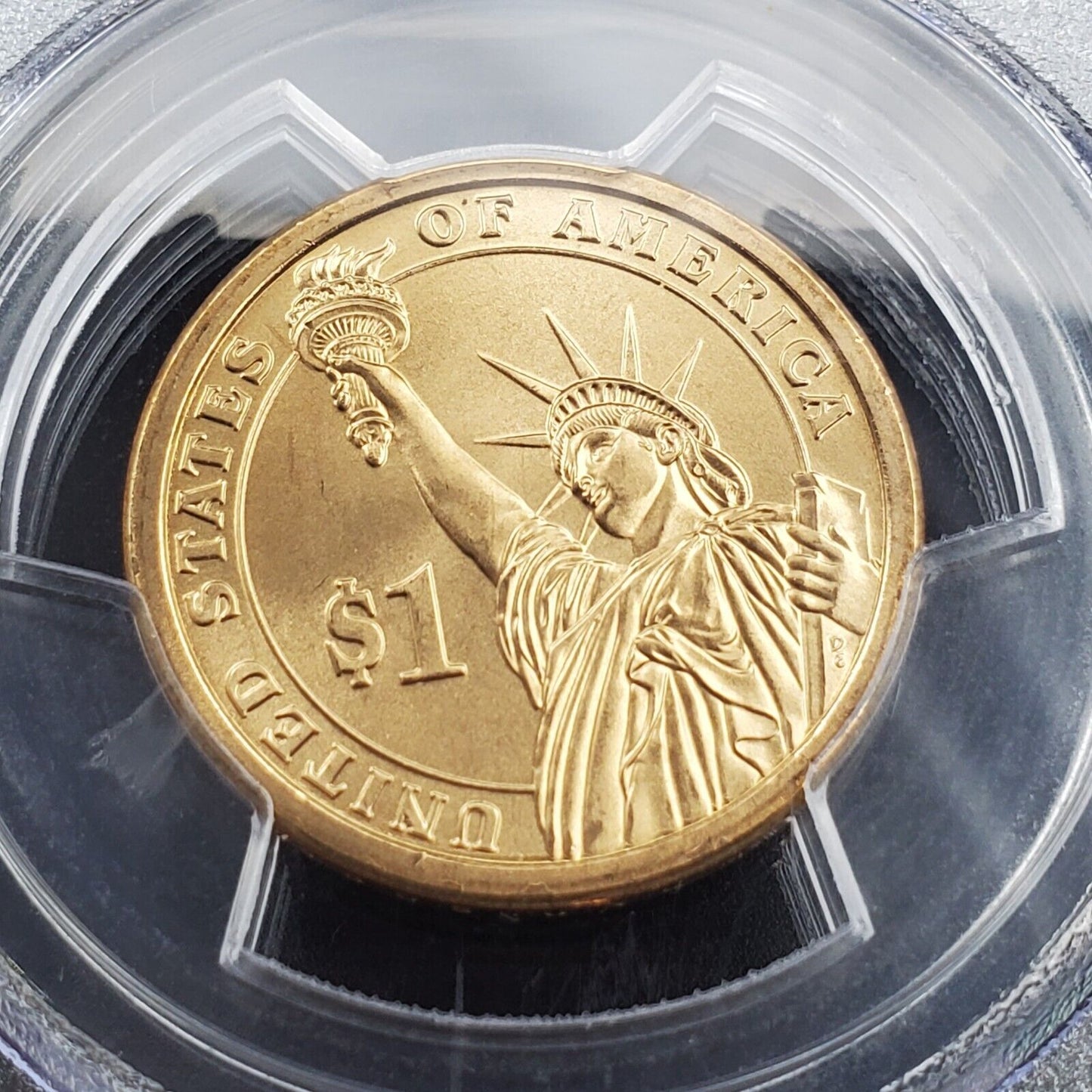 2008 P Andrew Jackson Presidential Dollar Coin PCGS MS68 Satin Finish Flag Label