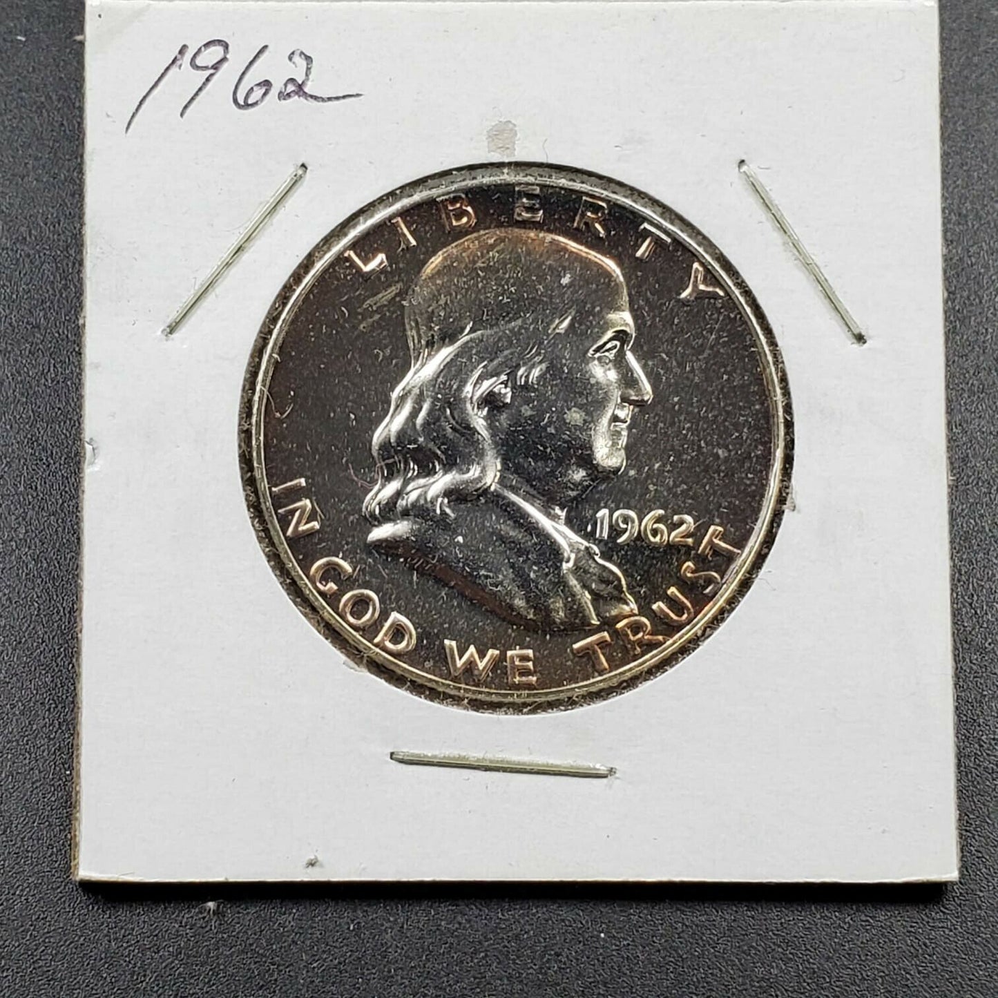1962 P Franklin Silver Half Dollar Coin Choice Gem Proof Neat Toning