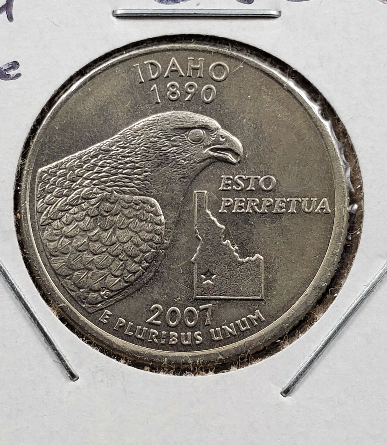 2007 Statehood State Quarter Coin Idaho UNC Struck Thru Grease Error