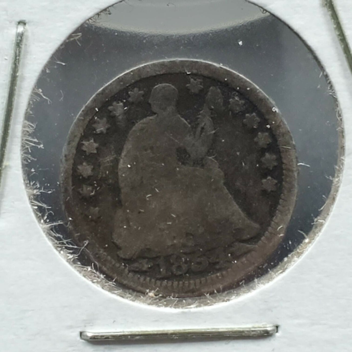 1854 Liberty Seated Half Dime Silver Coin Circulated condition High Date Variety