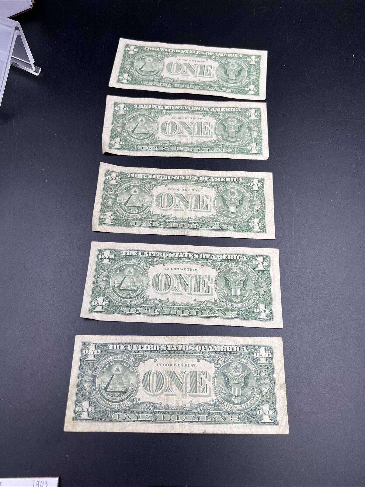 5 Note lot 1963 B $1 Barr Signature Federal Reserve Note FRN Green Seal VG +