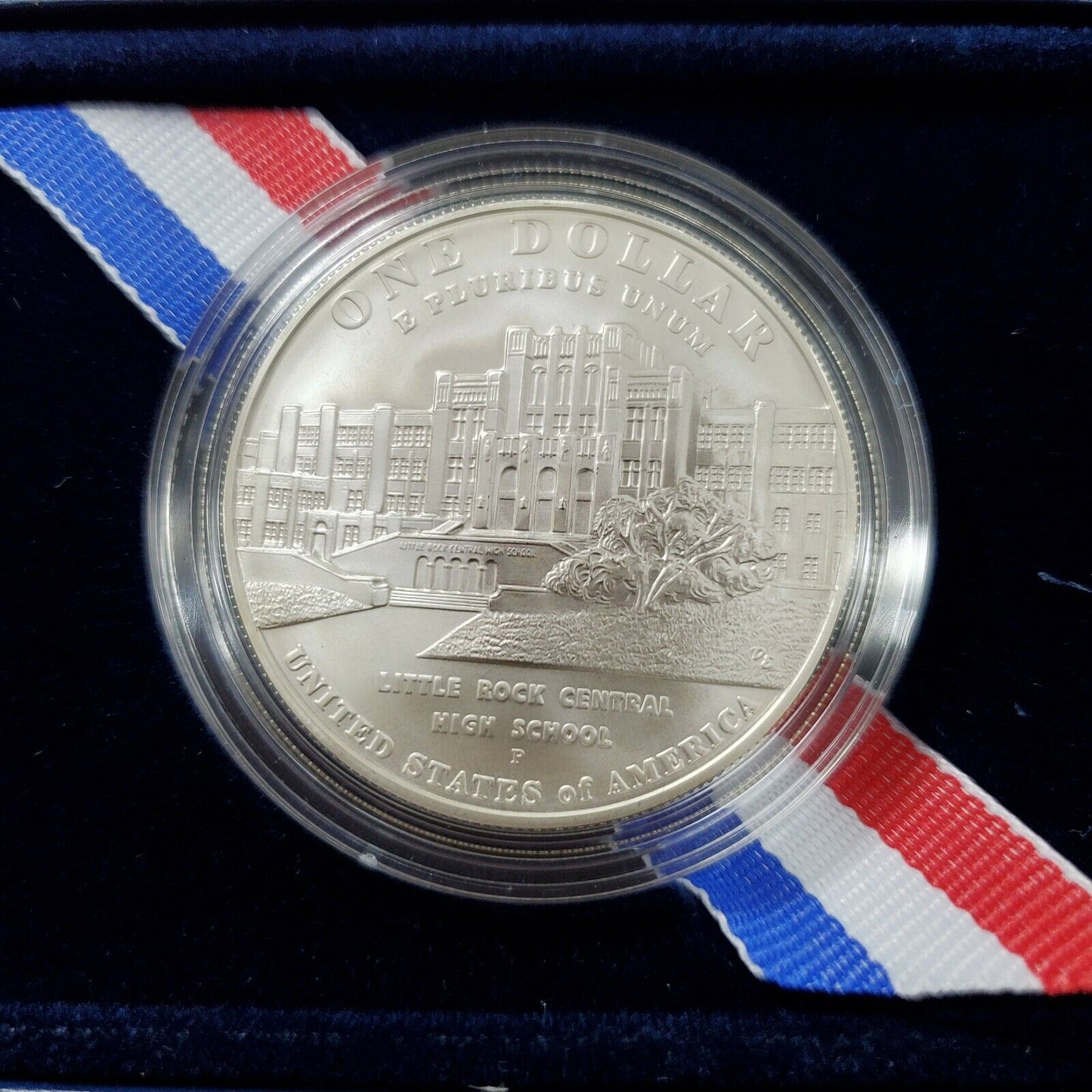 2007 P Desegregation Little Rock Commemorative Uncirculated Silver Dollar Coin