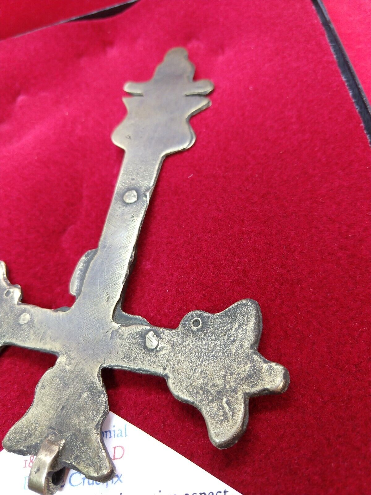 18th Century Peruvian Bronze Cross Authentic Antique Peru Flat Sculpture Heavy