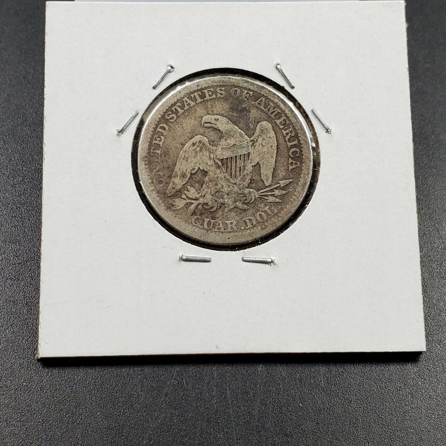 1858 P Seated Liberty Silver Quarter Coin Average Good G Circulated