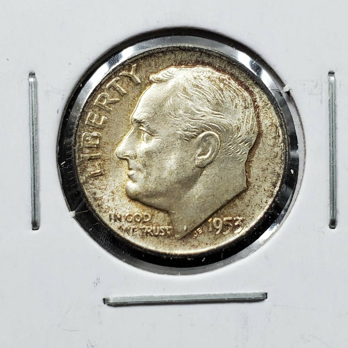 1953 D Roosevelt Silver Dime Coin Neat Toning Tone Business Strike CH / GEM BU
