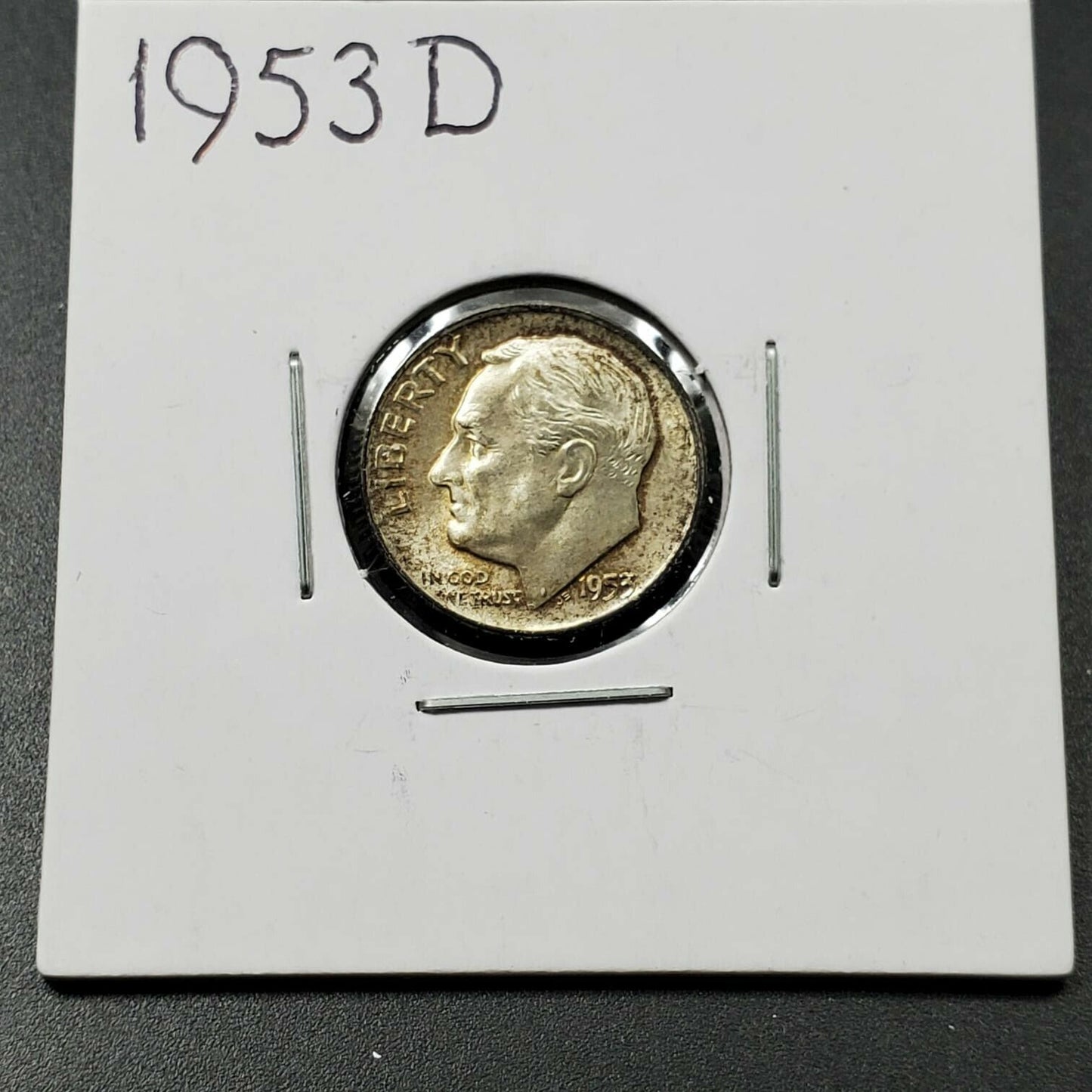 1953 D Roosevelt Silver Dime Coin Neat Toning Tone Business Strike CH / GEM BU