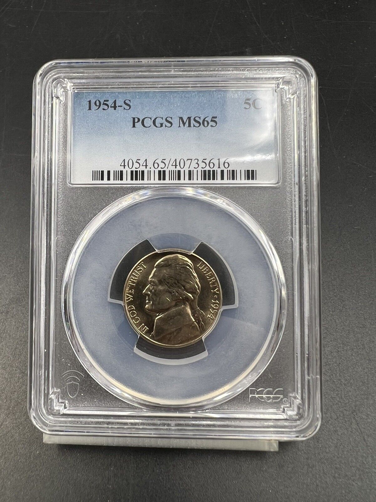 1954 S 5c Jefferson Nickel Coin PCGS MS65 Gem BU Certified
