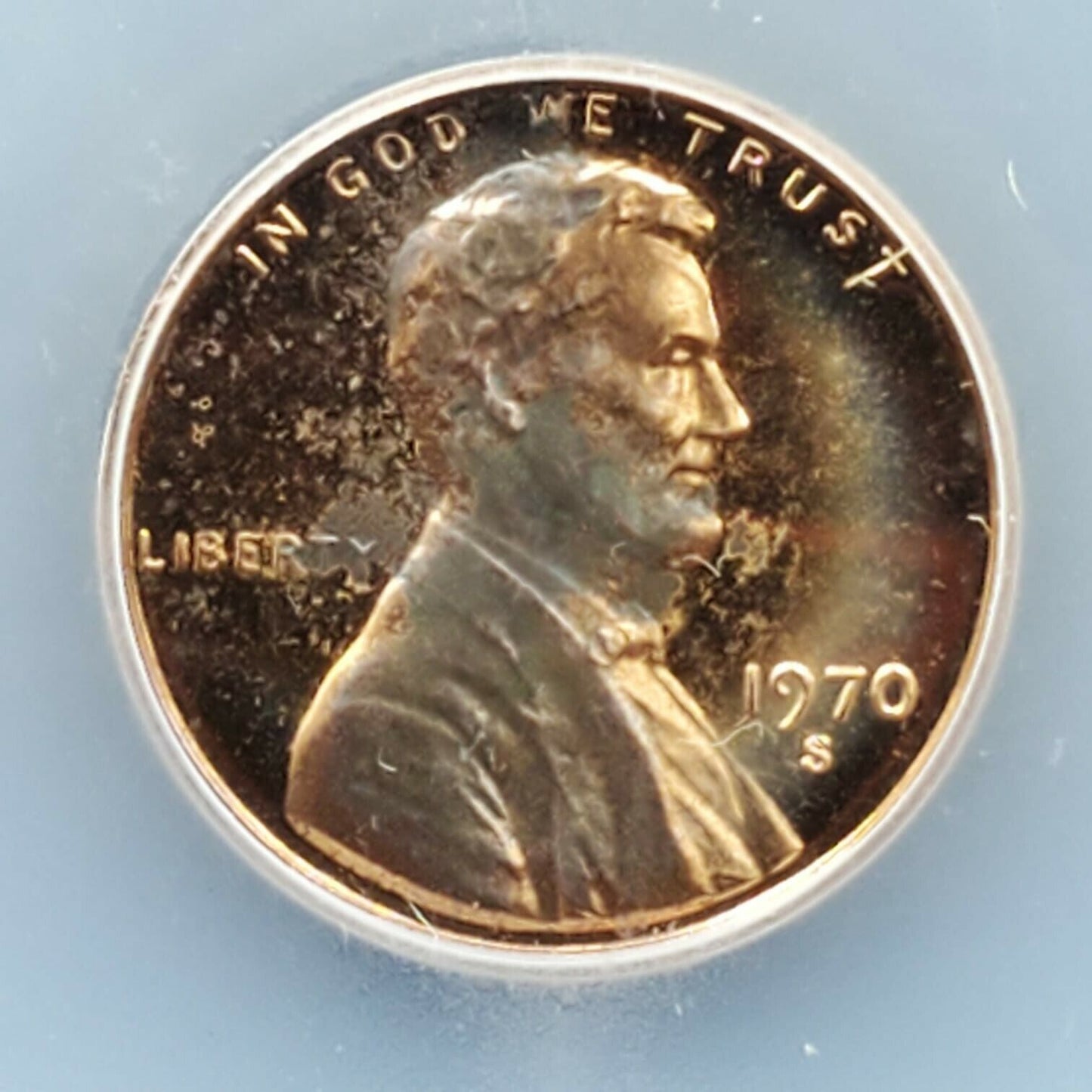 1970 S Lincoln Memorial Cent Penny Coin ICG PR69 Cameo Gem Proof Neat Toning