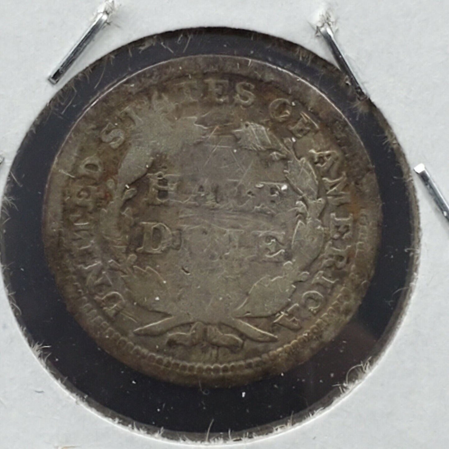1853 Liberty Seated Half Dime Silver Coin With Arrows Variety AG Detail Graffiti