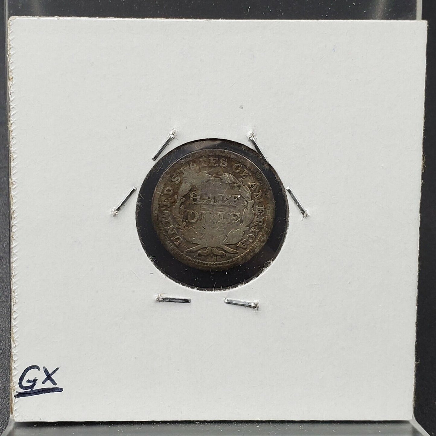 1853 Liberty Seated Half Dime Silver Coin With Arrows Variety AG Detail Graffiti