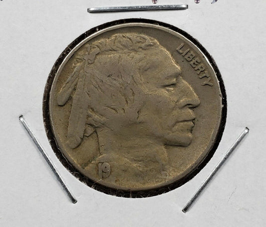 193X 5c Buffalo Indian Nickel Coin Choice VF STRUCK THRU @ DATE ERROR