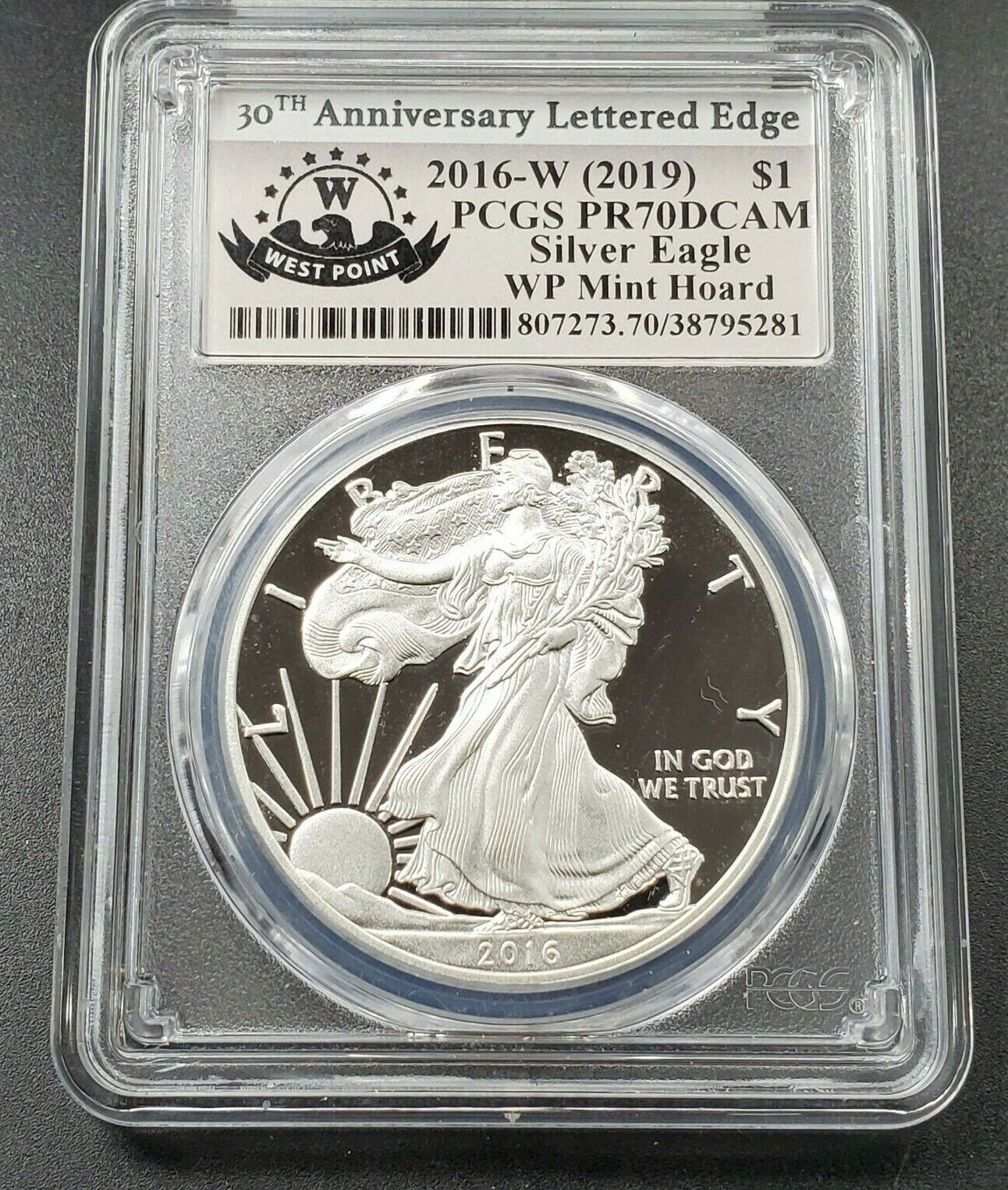 2016 W 1 OZ American 1oz .999 Eagle PCGS PR70 DCAM West Point WP Mint Hoard Slab
