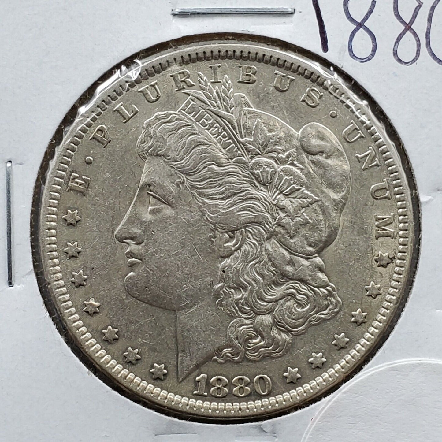 1880 P Morgan Silver Dollar Coin Philadelphia AU About UNC Nice Coin