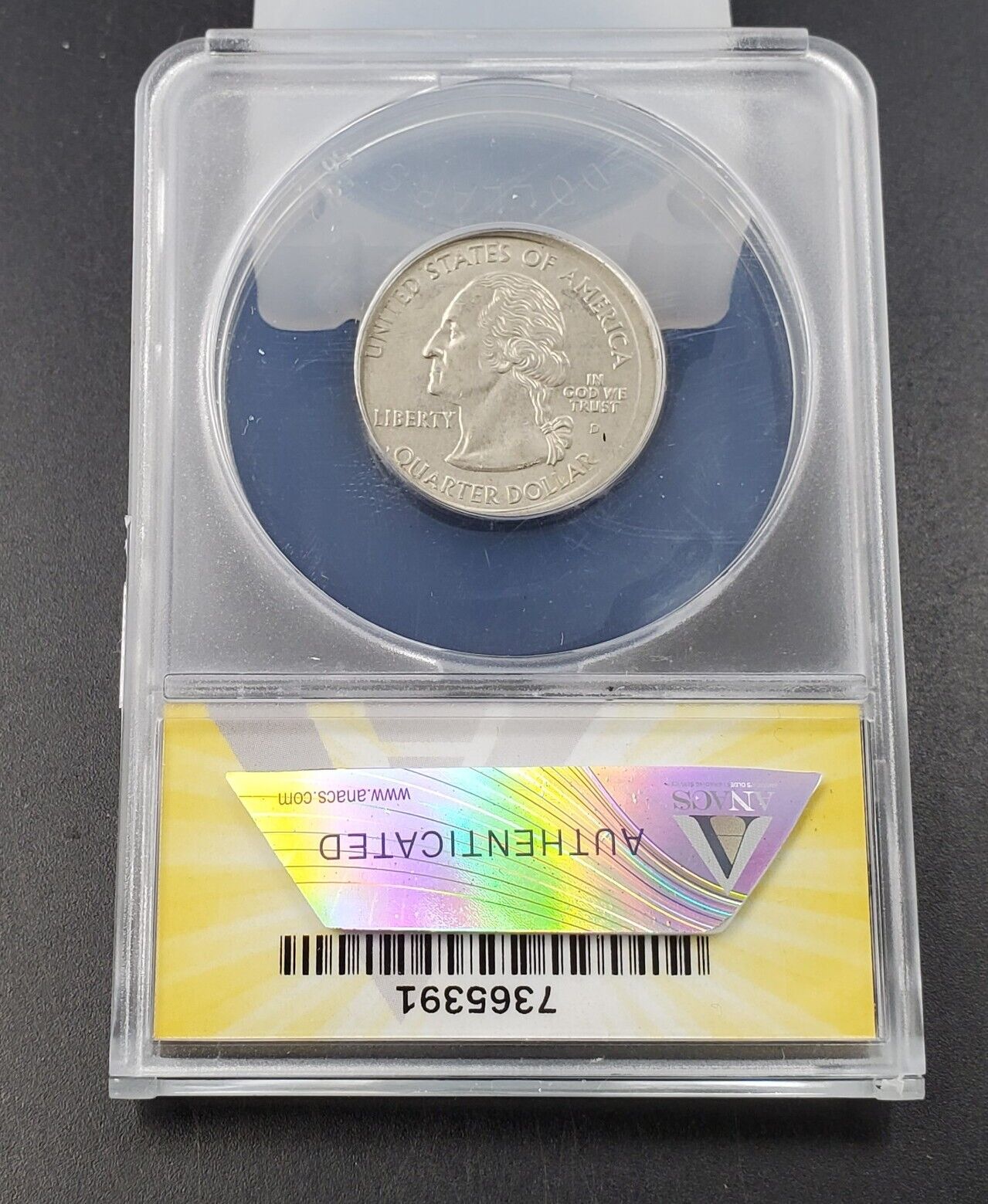2000 D 25c MARYLAND Quarter ANACS AU55 TILTED PARTIAL COLLAR Error