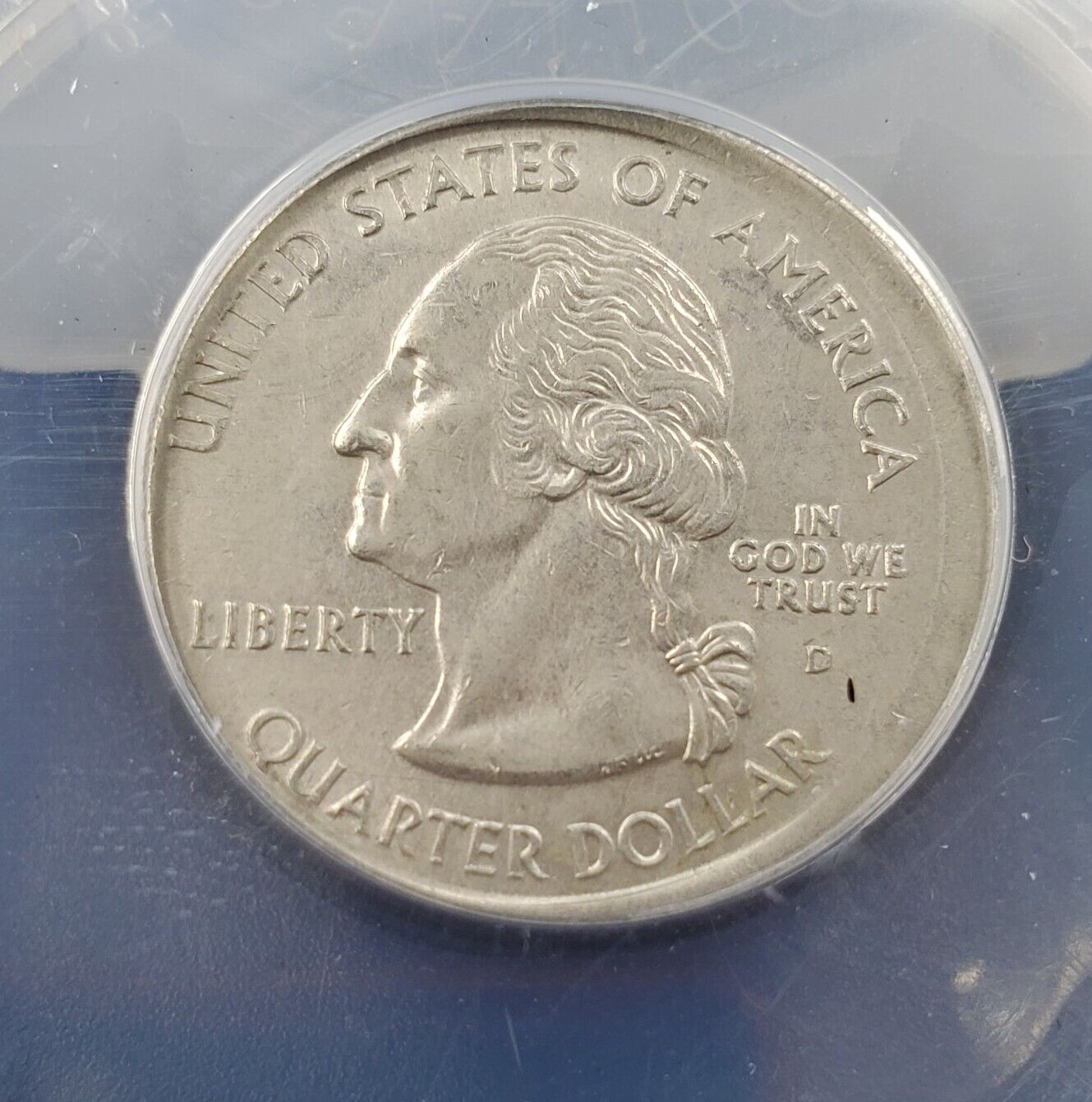 2000 D 25c MARYLAND Quarter ANACS AU55 TILTED PARTIAL COLLAR Error