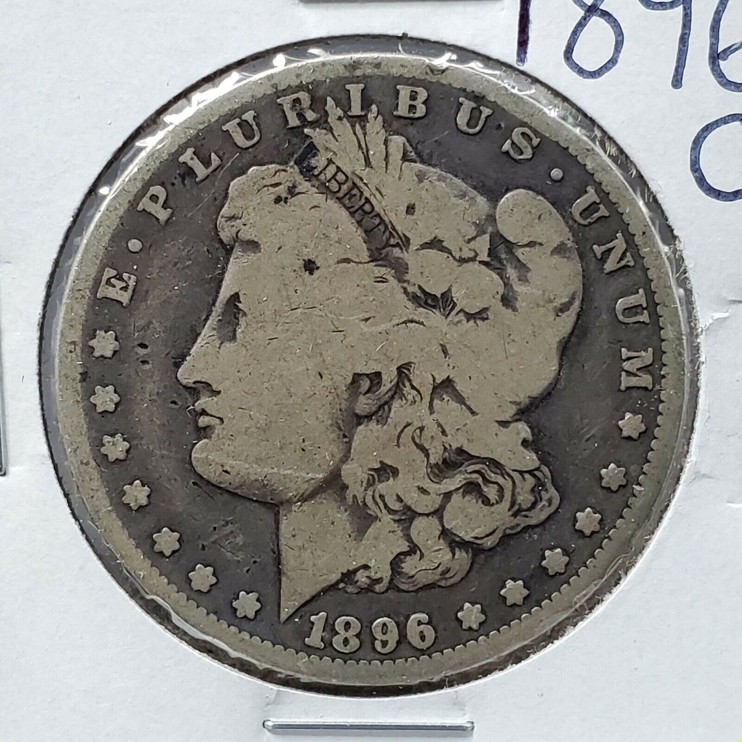 1896 O Morgan Silver Dollar Coin Eagle reverse Good / VG Very Good Circulated