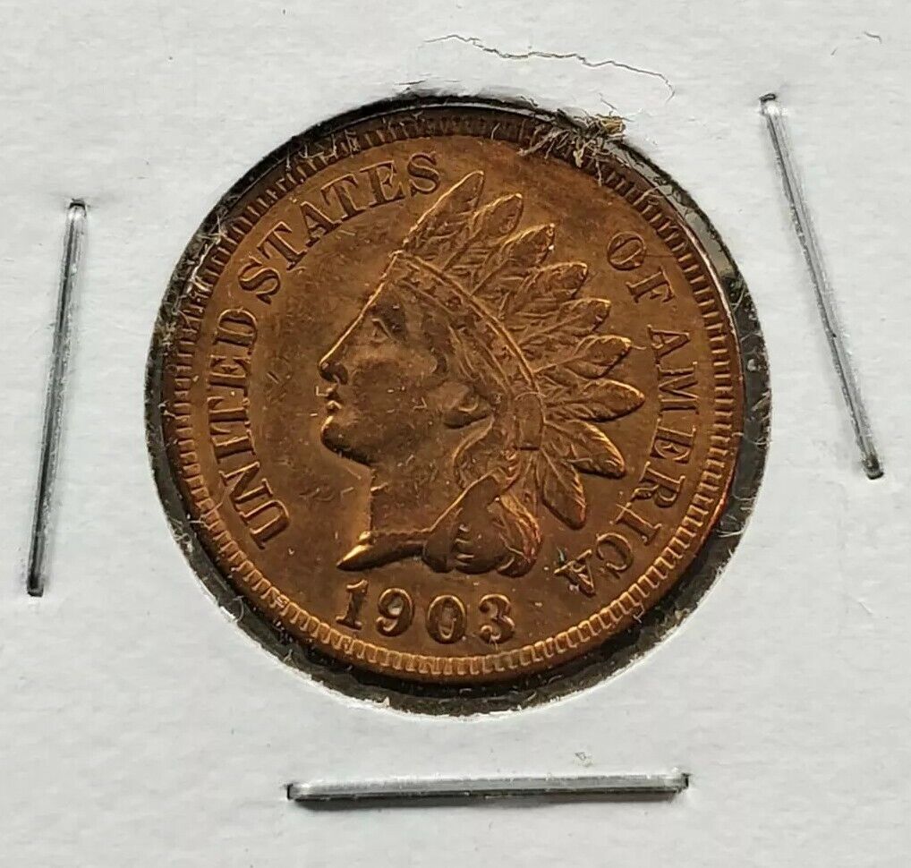 1903 Indian Head Cent Penny Nice coin Coin XF / AU Extra Fine Quest Color