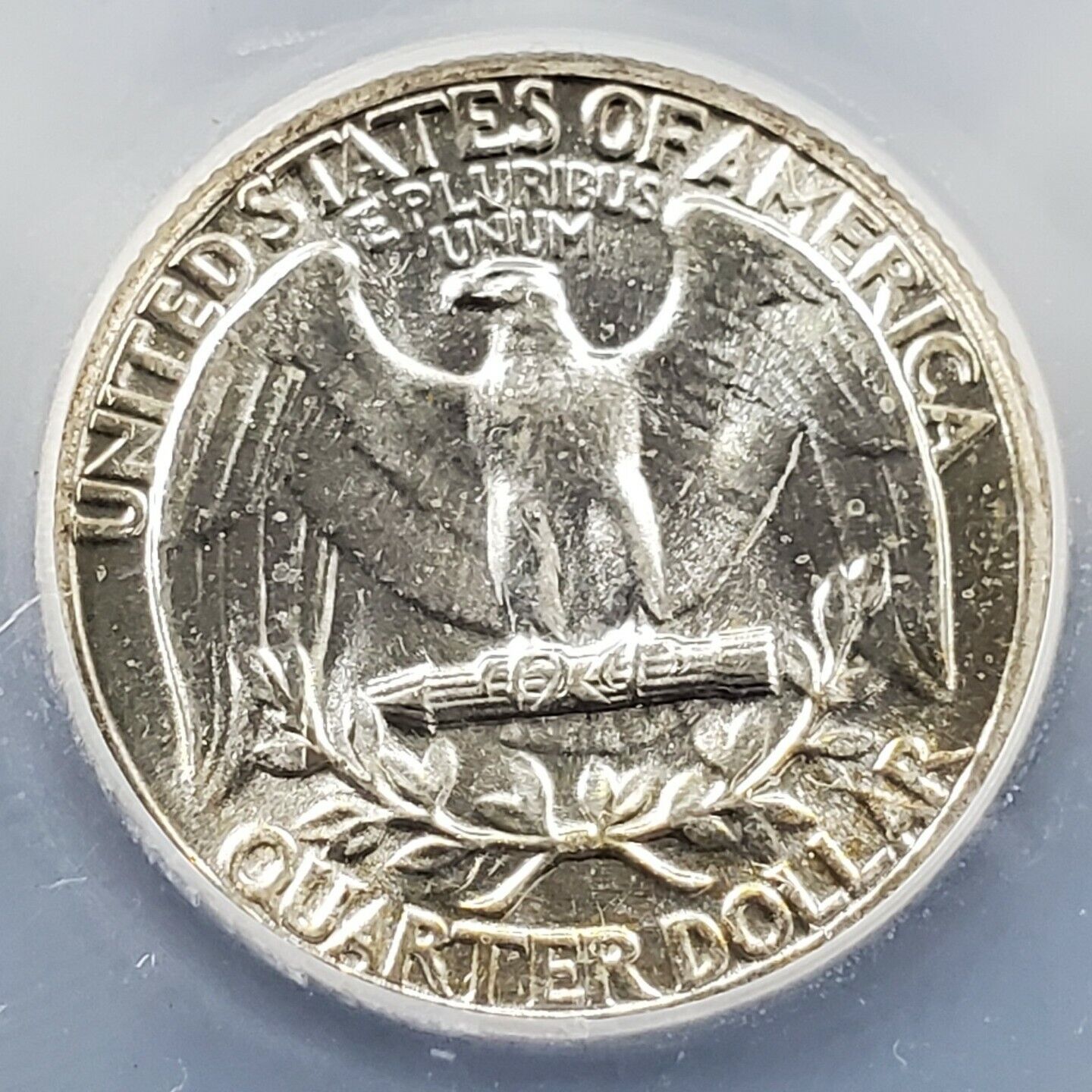 1960 P Washington Silver Quarter Coin ICG MS67 PQ Amber Toning Obverse