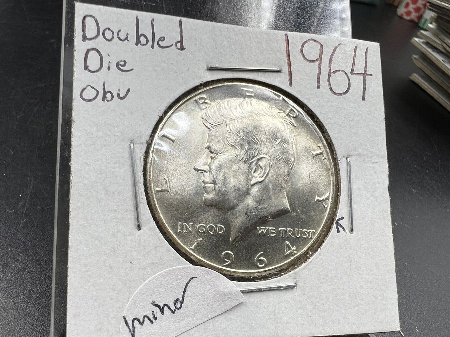 1964 P 50C Kennedy Half Dollar Coin GEM BU DDO Double Die OBV Minor Variety