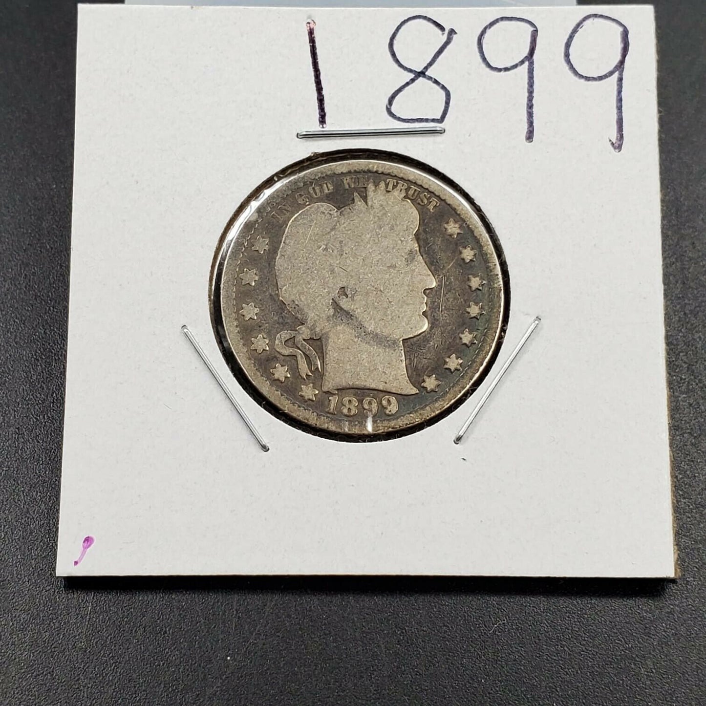 1899 P 25C Barber Silver Quarter Coin Choice Circulated