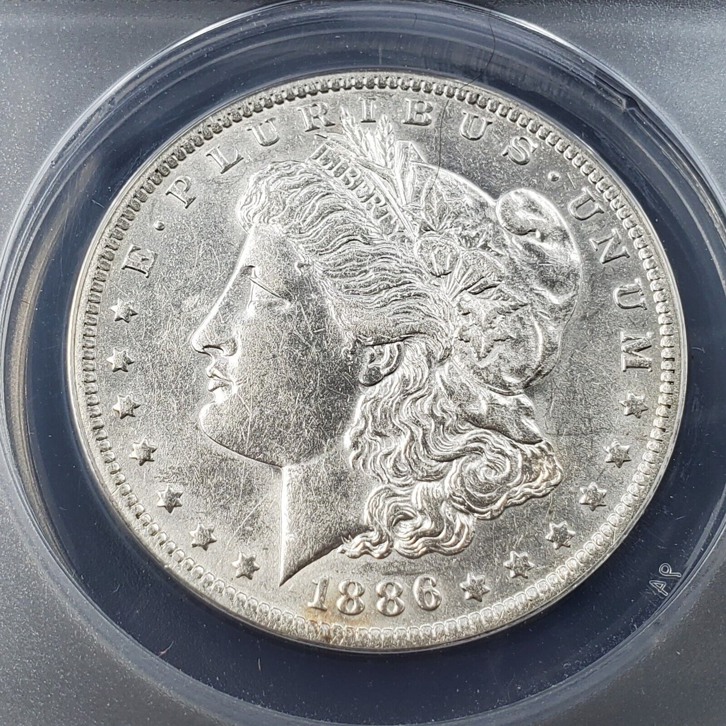 1886 O $1 Morgan Silver Eagle Dollar Coin CLEANED ANACS AU53 DETAILS