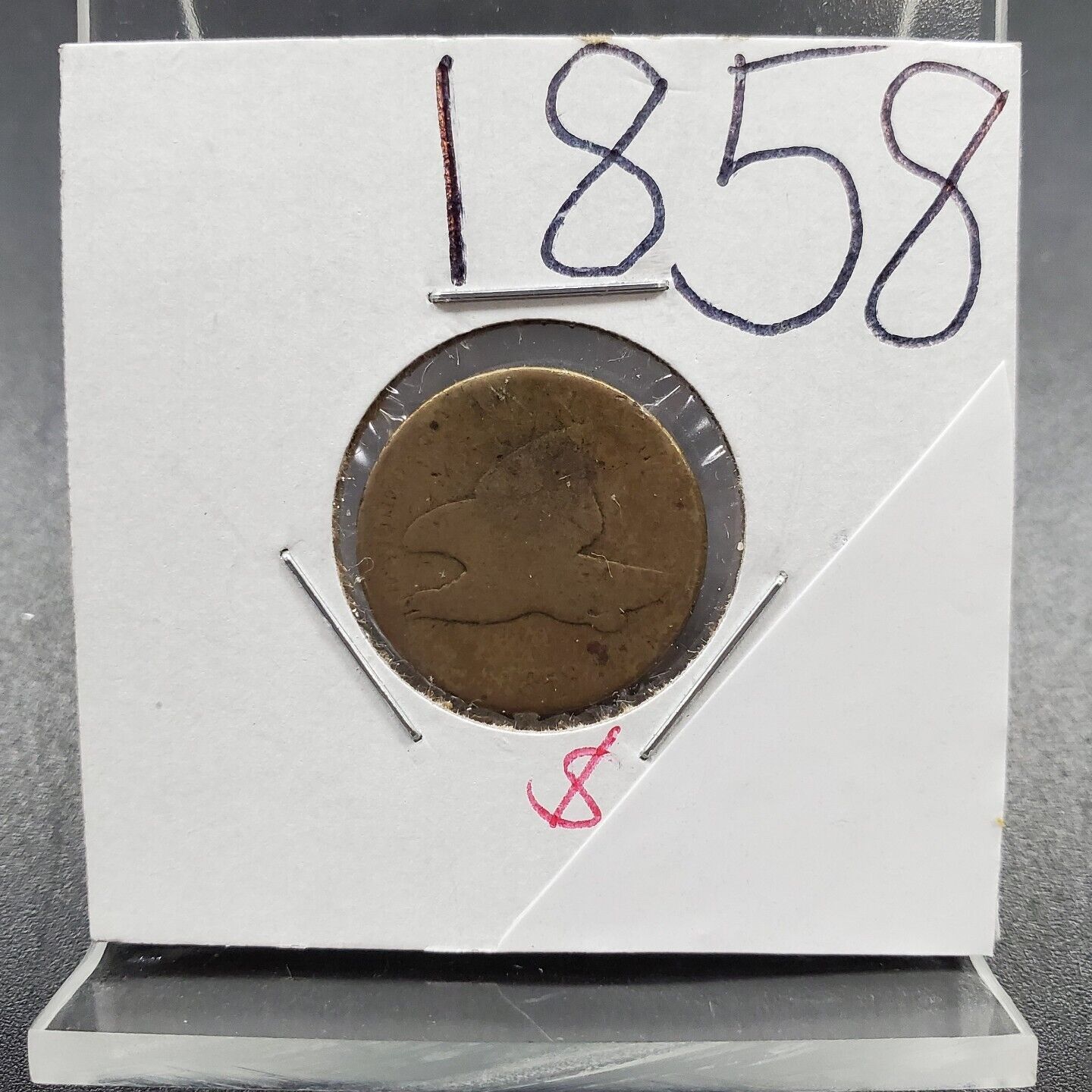 1858 Flying Eagle Cent Penny Coin Very Circulated Condition Pre Civil War Era 1